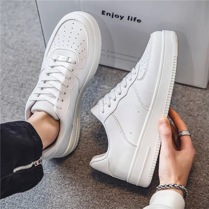 Unisex minimalist Court Sneaker with perforated toe cap and padded comfort insole Mune Fashion