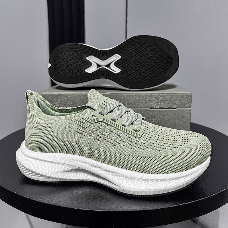 Men's breathable knitted running shoes with cushioning lightweight foam sole Mune Fashion