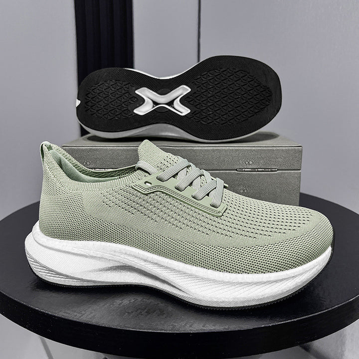 Men's breathable knitted running shoes with cushioning lightweight foam sole Mune Fashion