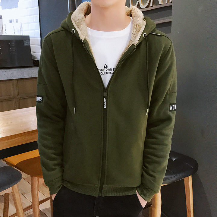 Men's Urban Zip Hoodie with Teddy lining, stand-up collar hood & ribbed cuffs Mune Fashion