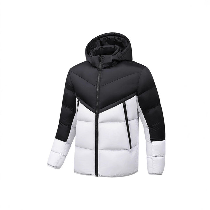 Men's Lightweight Down-Look Padded Jacket with Hood, Windproof Thermal Insulation and Vertical Zip Pockets Mune Fashion