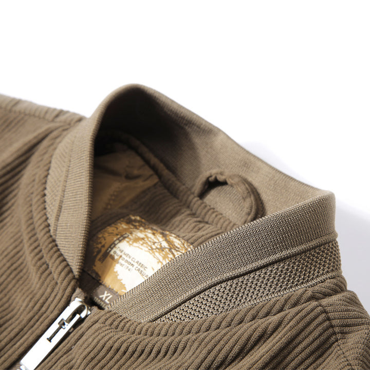 Men's corduroy bomber jacket with zipper, ribbed cuffs, and light padding Mune Fashion