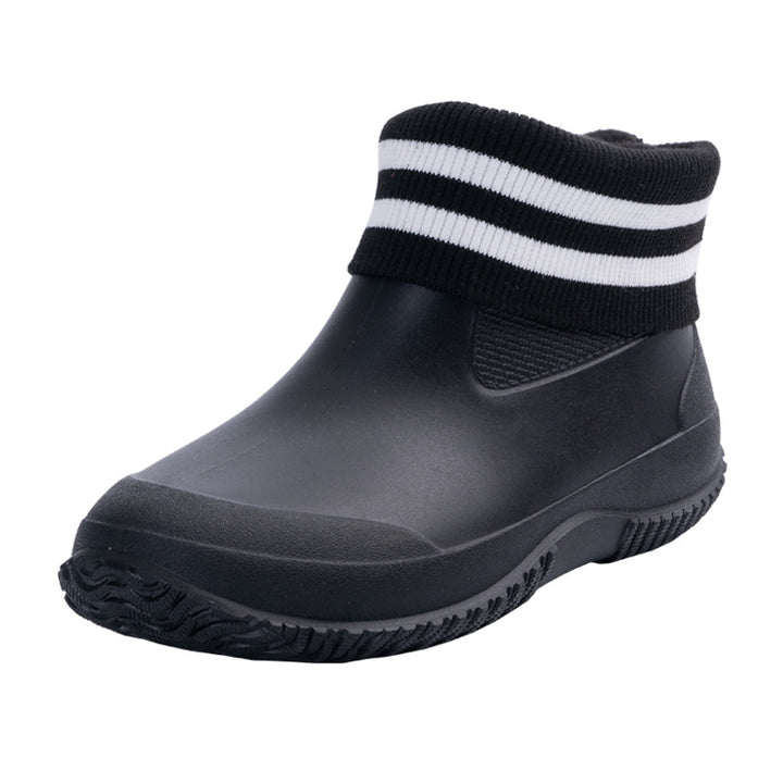 Men's Short Waterproof Rubber Boot with Non-Slip Profile Sole Mune Fashion