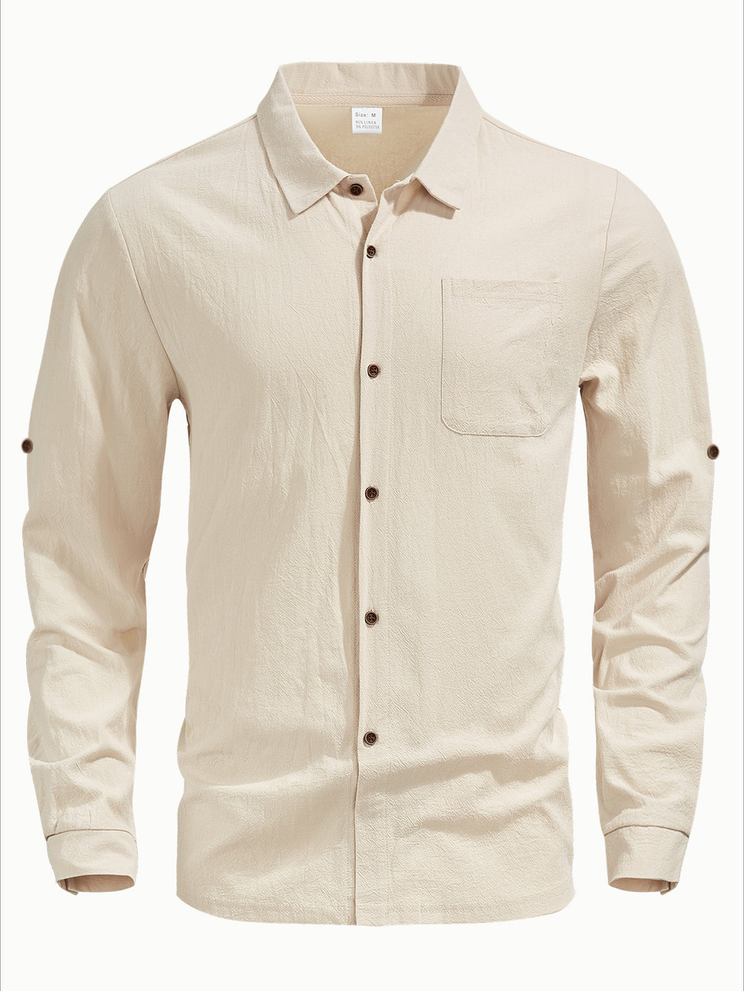Men's casual long-sleeve shirt with Kent collar, chest pocket, and sleeve strap Mune Fashion