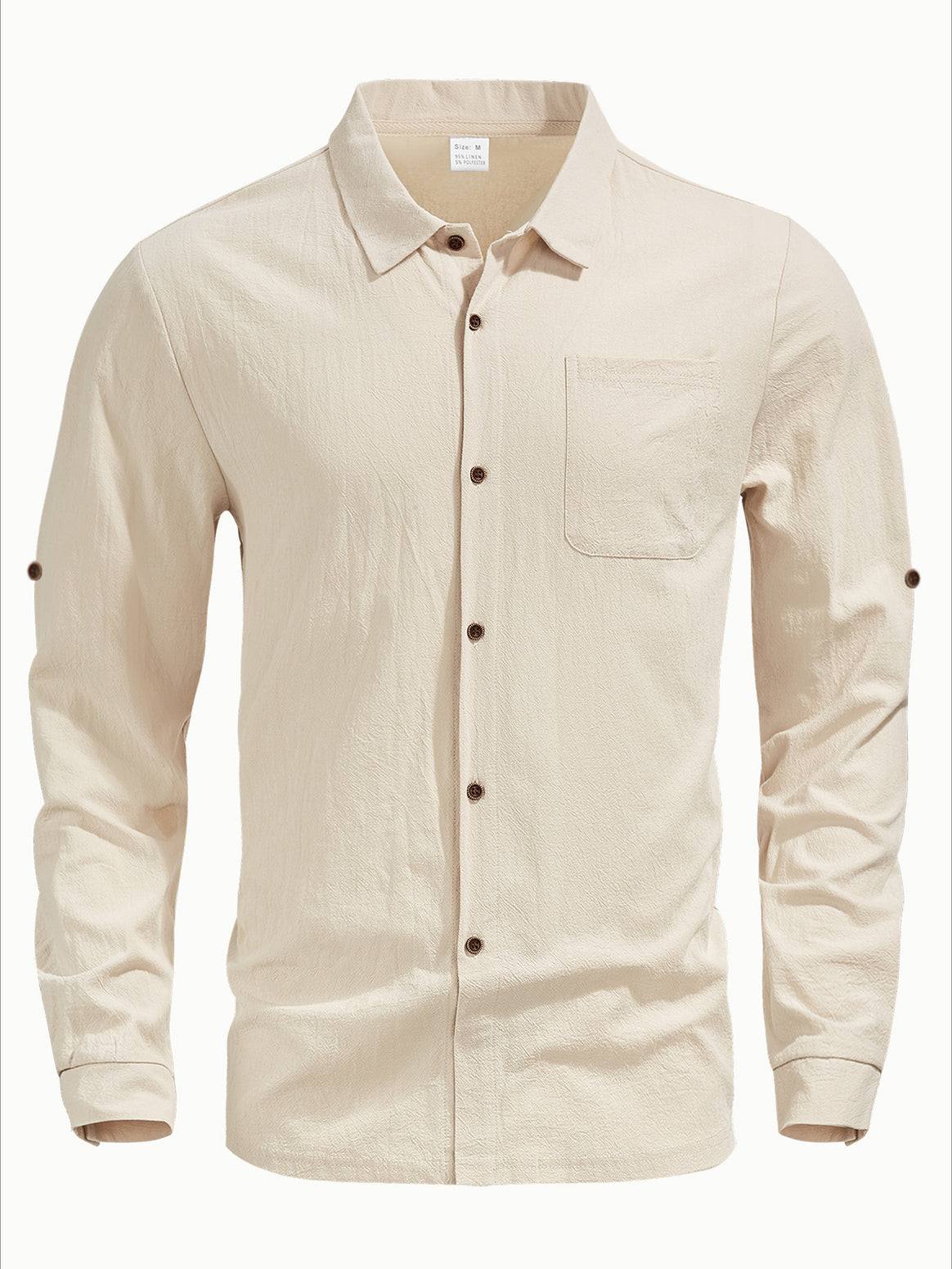 Men's casual long-sleeve shirt with Kent collar, chest pocket, and sleeve strap Mune Fashion