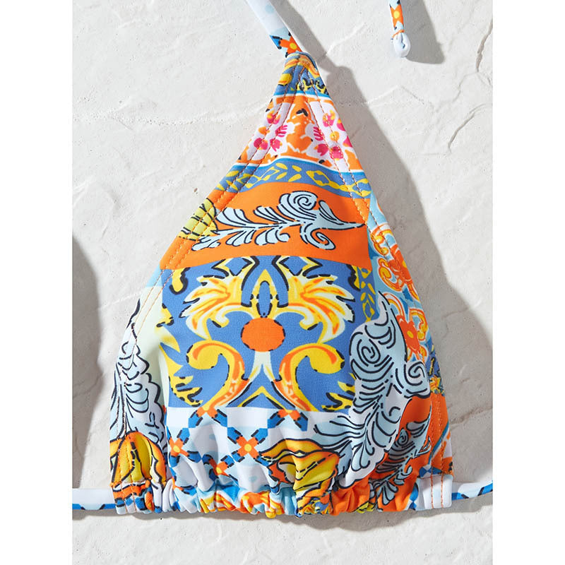 Women's Triangle Bikini with Floral Patterns Mune Fashion