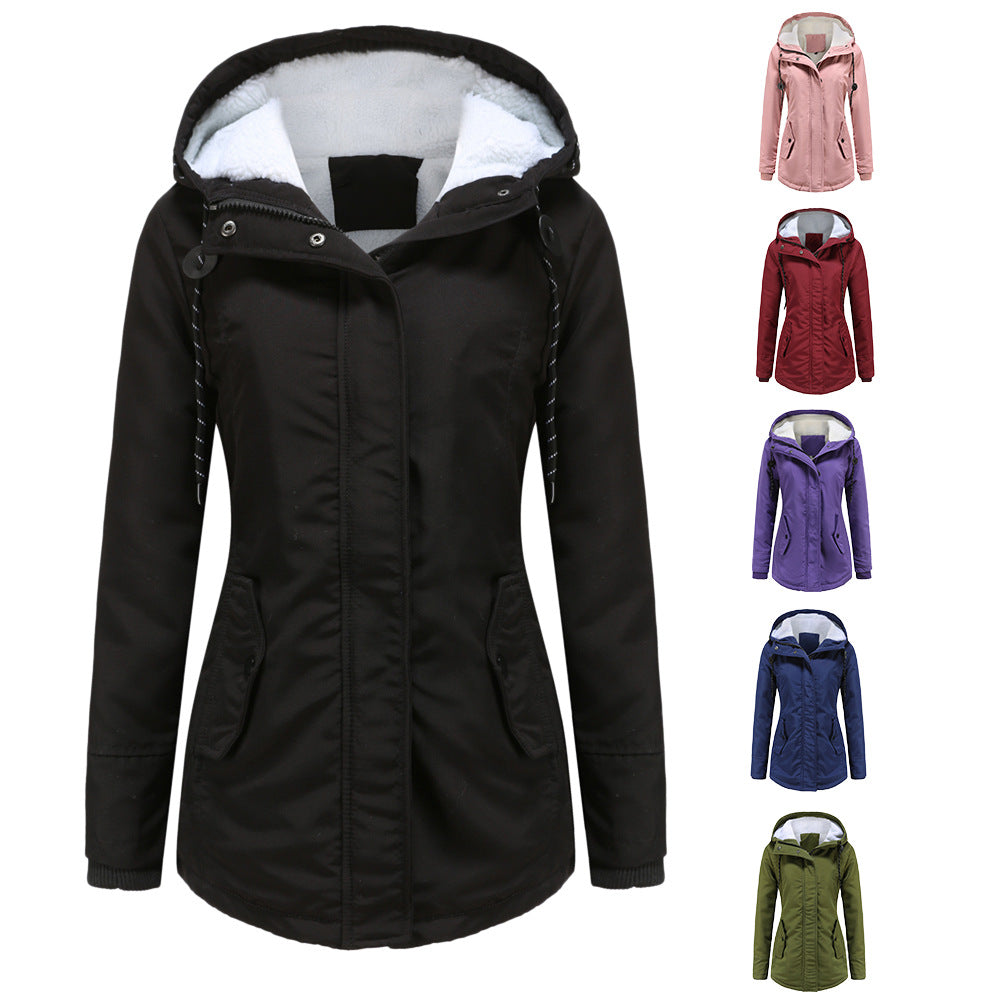 Women nan padded winter parka with teddy fleece lining and hood Mune Fashion