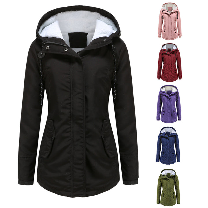 Women nan padded winter parka with teddy fleece lining and hood Mune Fashion