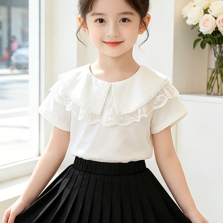Women elegant blouse with lace collar Mune Fashion