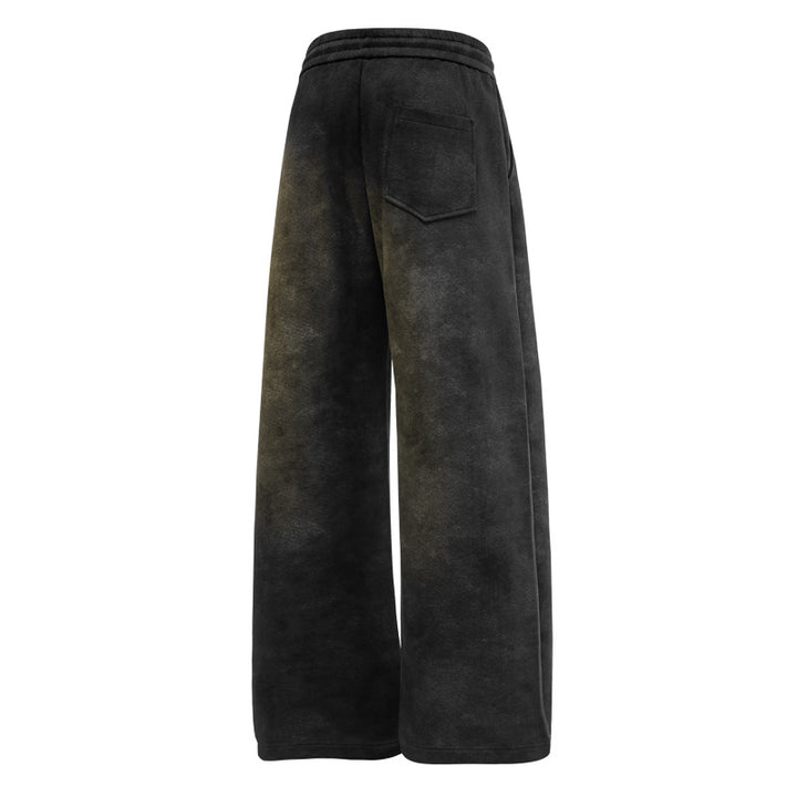 Women's wide Relax fleece pants with high waistband, drawstring and decorative seam stitching Mune Fashion