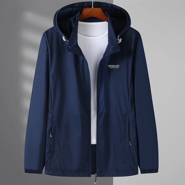 Men's Ultralight Packable Hooded Outdoor Jacket with Two-Way Zipper Mune Fashion