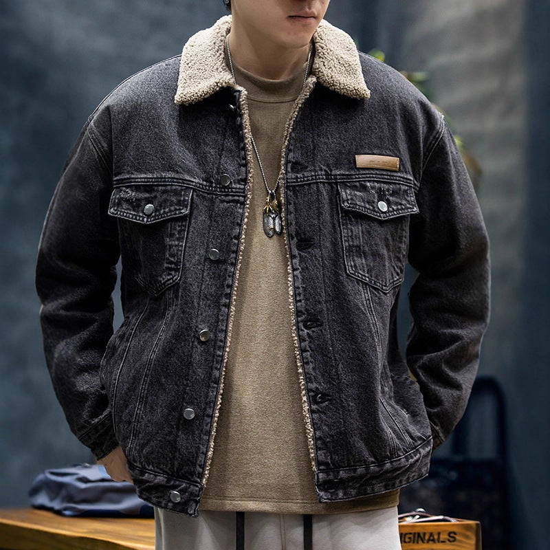 Men's Casual Denim Jacket with Teddy Lining Mune Fashion