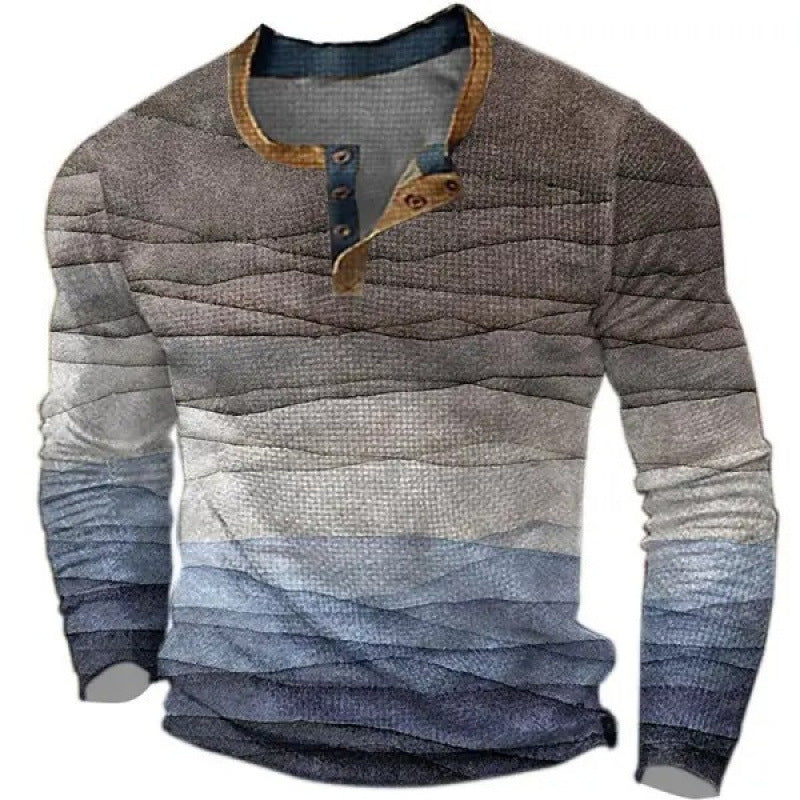 Men's sporty long-sleeve shirt with button placket Mune Fashion