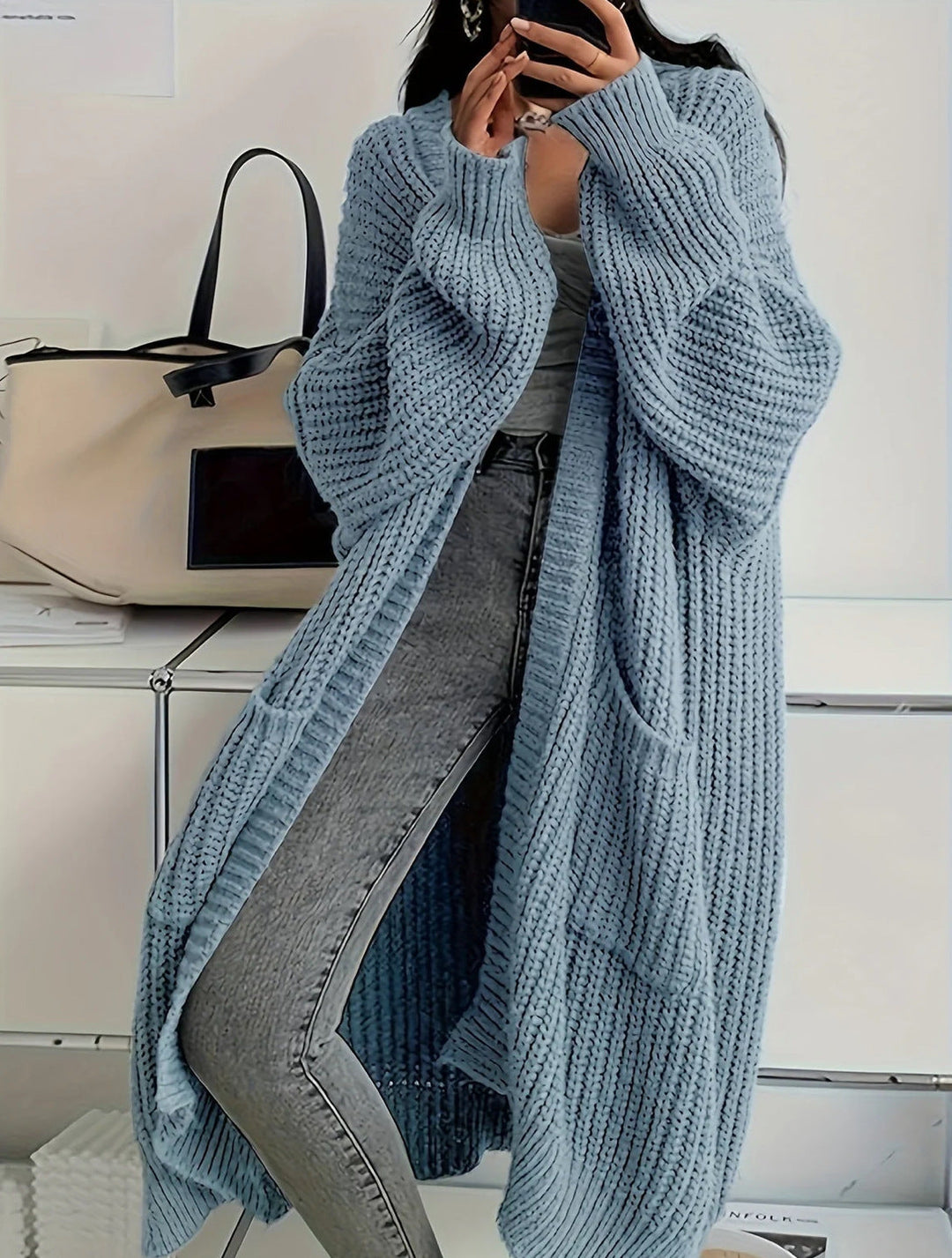 Women's Oversized Knitted Coat Mune