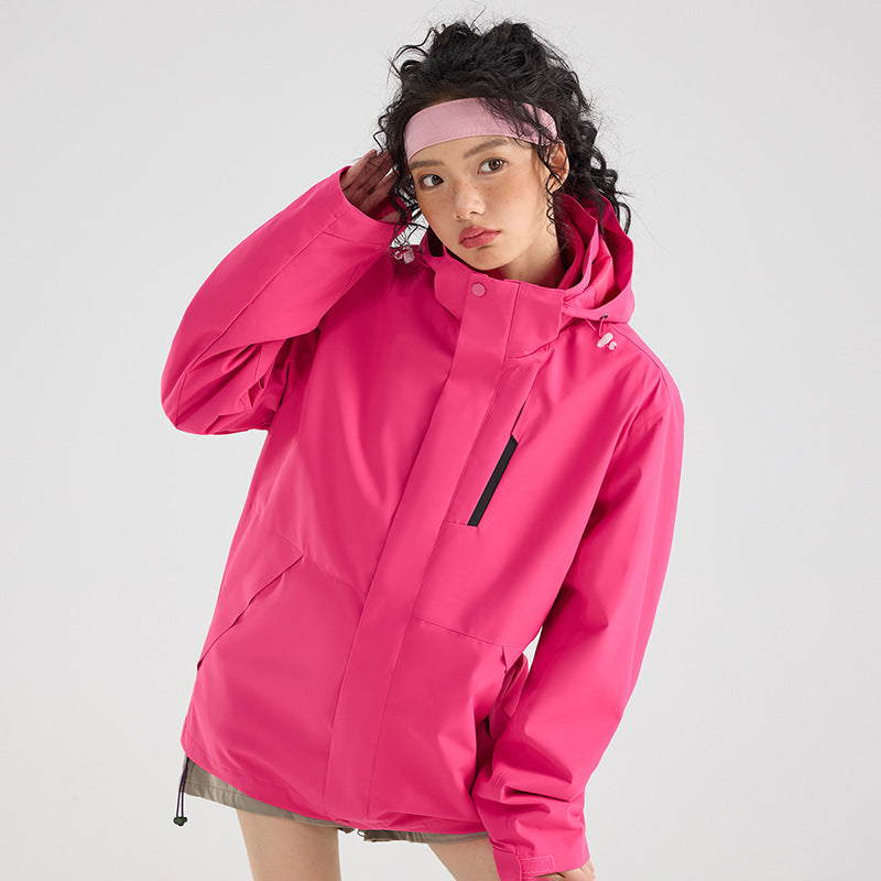 Women's Lightweight Waterproof Parka Hoodie Jacket with Sealed Seams and Drawstring Mune Fashion