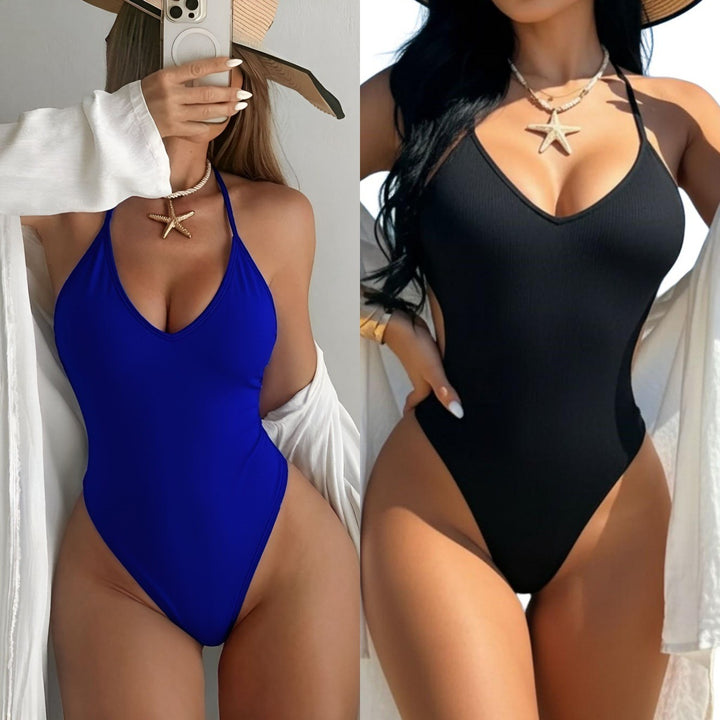 Women High-Cut One-Piece Swimsuit with Ribbed Texture Mune Fashion
