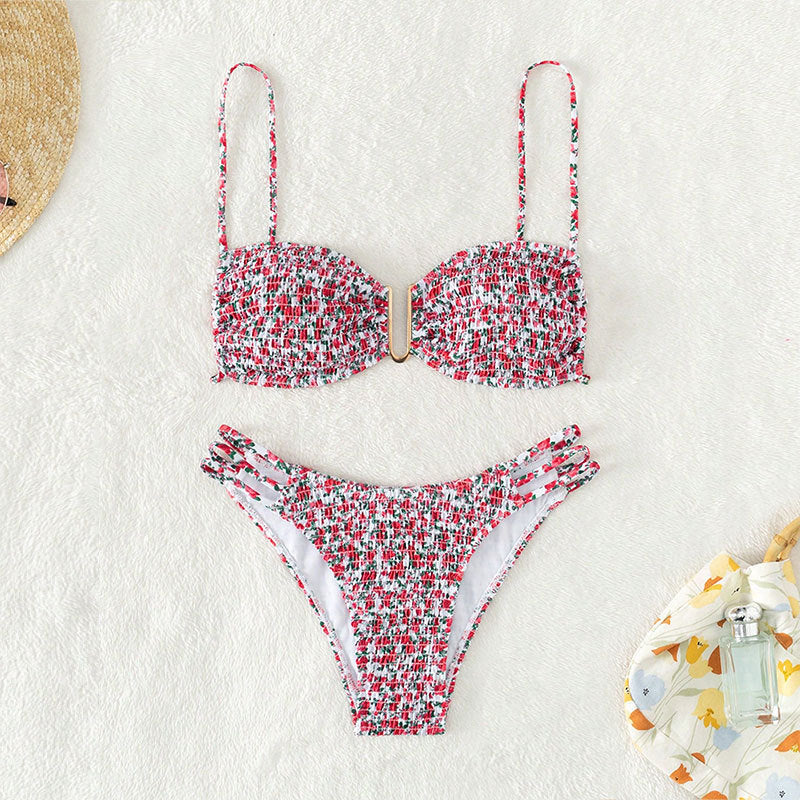 Women's Bikini Set with high-quality ruffle design and adjustable straps Mune Fashion