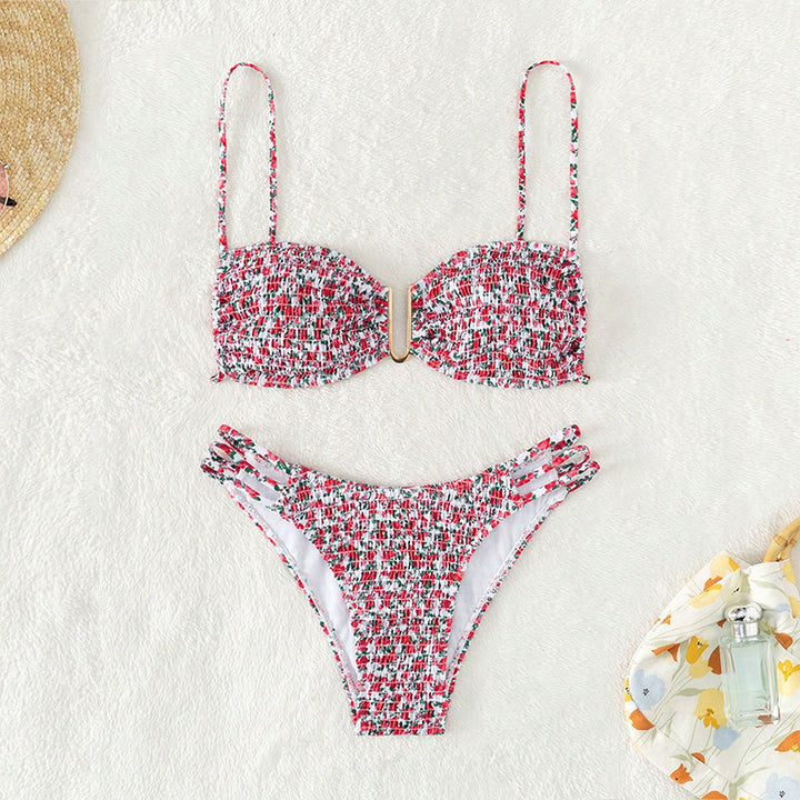 Women's Bikini Set with high-quality ruffle design and adjustable straps Mune Fashion