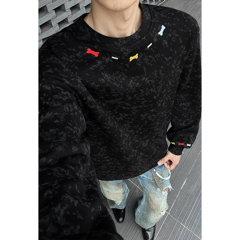 Men's Casual Sweatshirt with Colorful Accents Mune Fashion