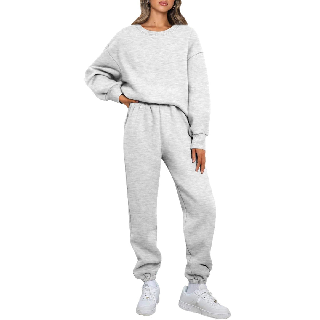 Women's cozy two-piece lounge set made of French terry with oversized sweatshirt and fitted joggers Mune Fashion