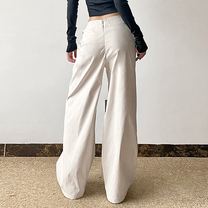 Women's high-waisted palazzo pants with drape detail and wide leg Mune Fashion
