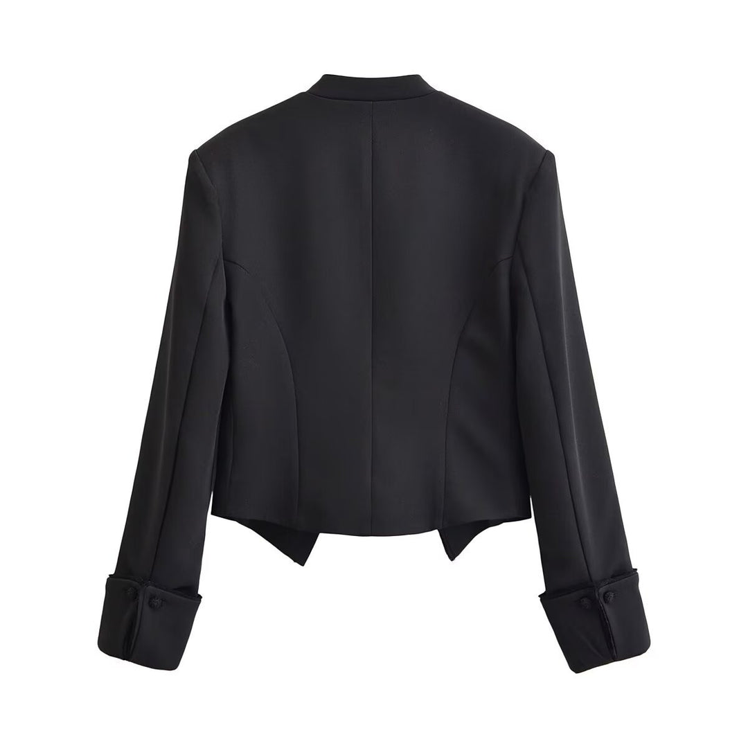 Ladies short blazer in hussar style with decorative cords and turn-up cuffs Mune Fashion