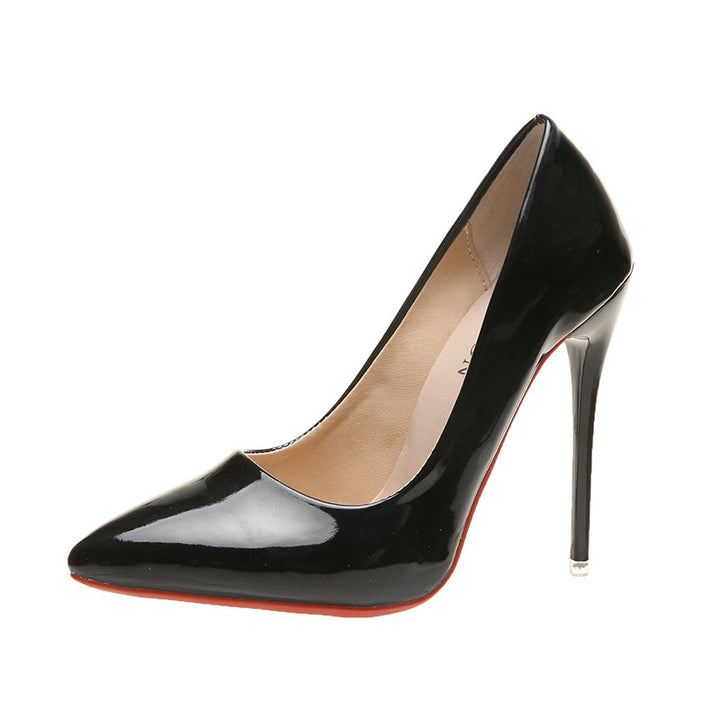 Women's elegant patent pumps with pointed toe, high stiletto heel, and padded insole Mune Fashion
