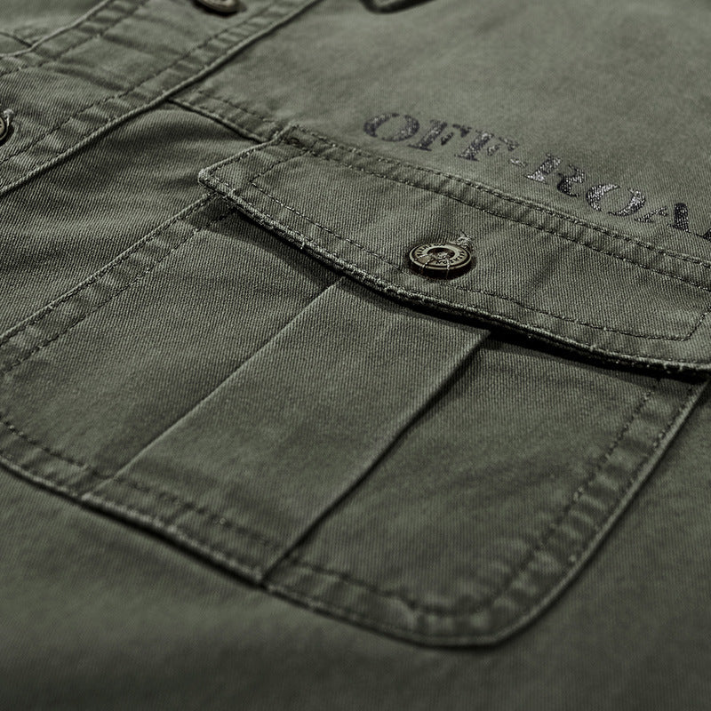 Men's Field Shirt Jacket with Chest Pockets and Offroad Print Mune Fashion