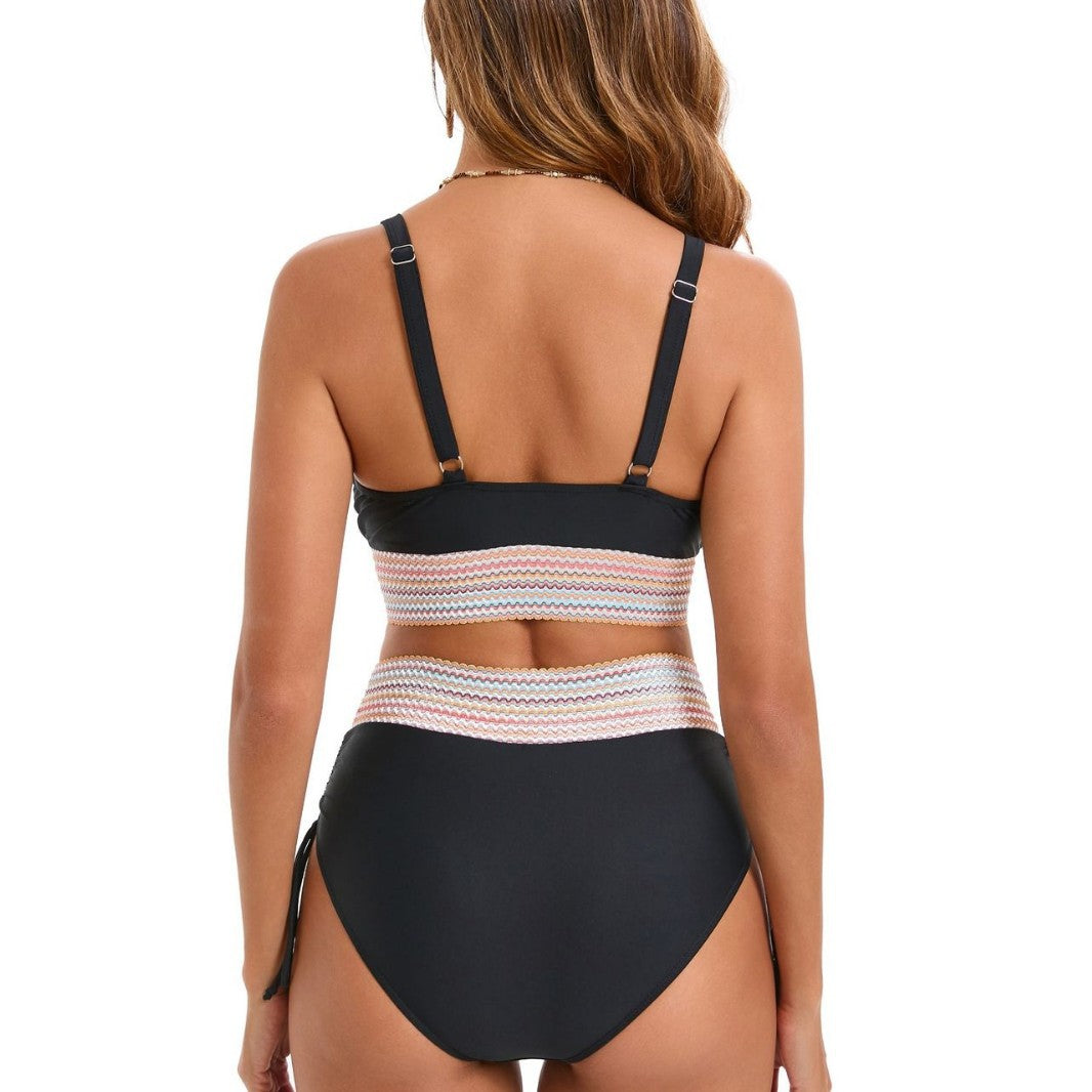 Women's Two-Piece Bikini Set with Wide Elastic Band and High-Quality Ribbed Texture Mune Fashion