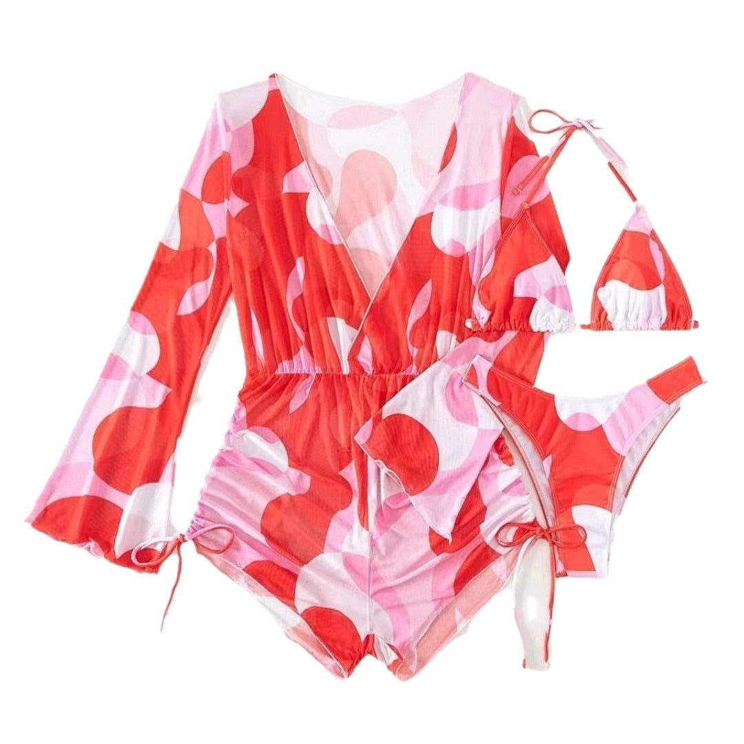 Women's beach overall with long sleeves and playful design Mune Fashion