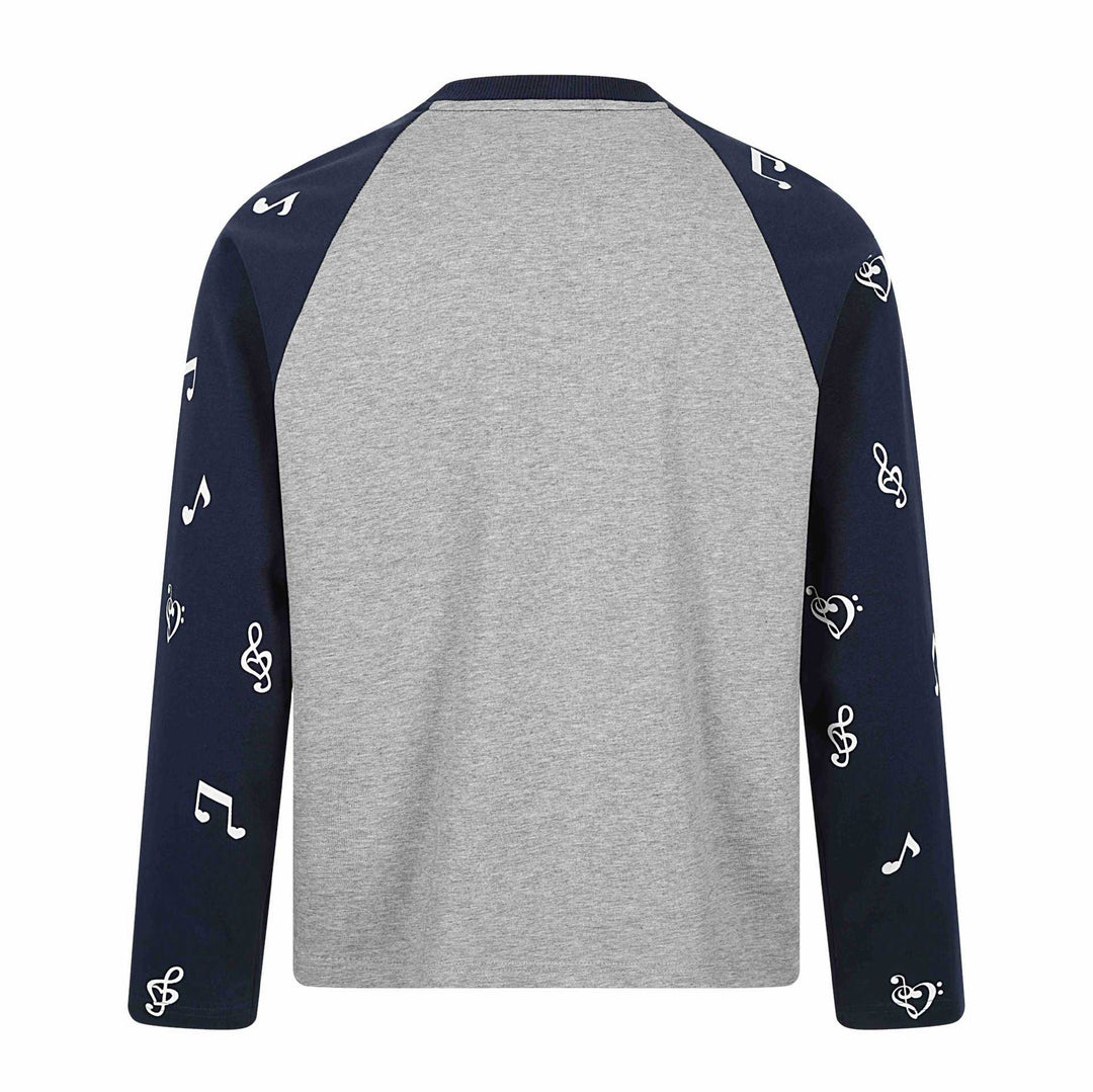 Unisex Long Sleeve Raglan Shirt with Music Print and Note Sleeves Mune Fashion