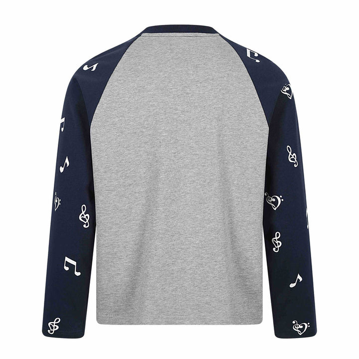 Unisex Long Sleeve Raglan Shirt with Music Print and Note Sleeves Mune Fashion