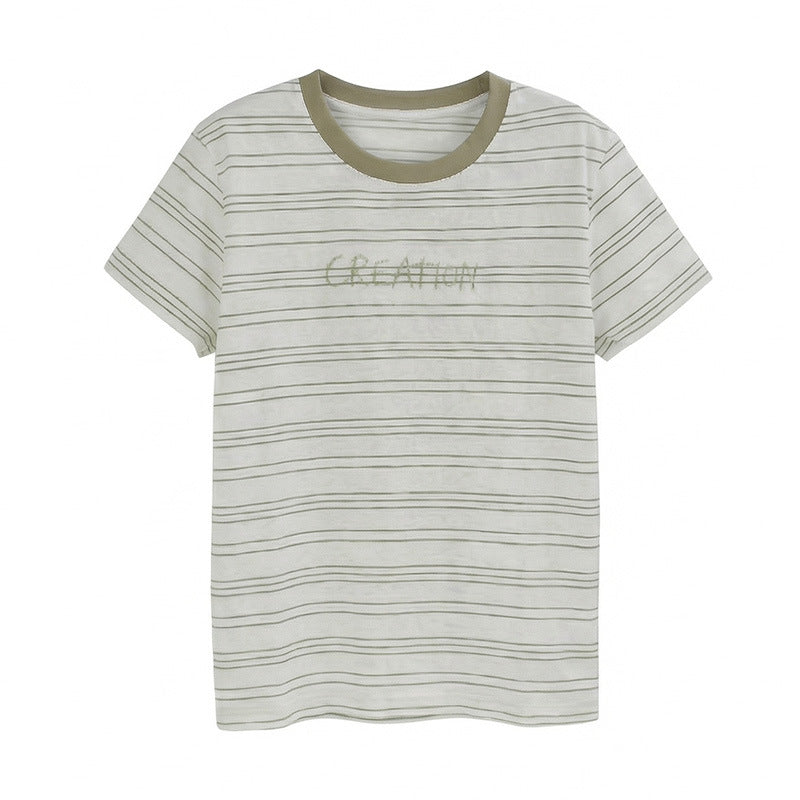 Damen Modernes Streifen-Shirt mit Rundhalsausschnitt Mune Fashion