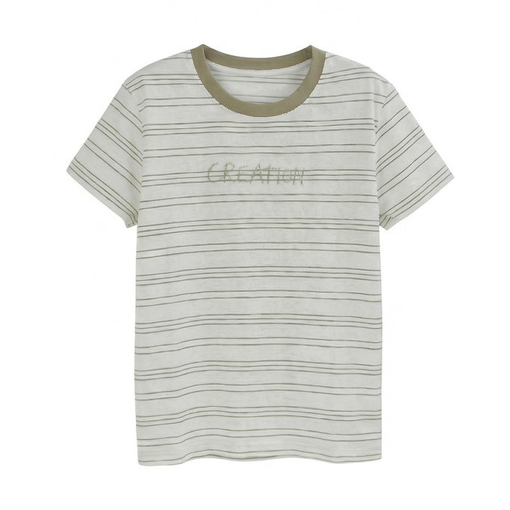 Damen Modernes Streifen-Shirt mit Rundhalsausschnitt Mune Fashion