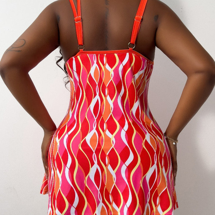 Women's beach dress with fashionable wave pattern Mune Fashion