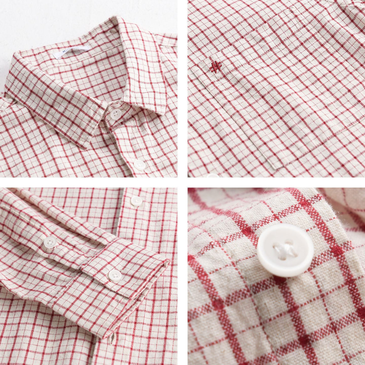 Men's Checked Lightweight Cotton Shirt with Chest Pocket and Relaxed Fit Mune Fashion