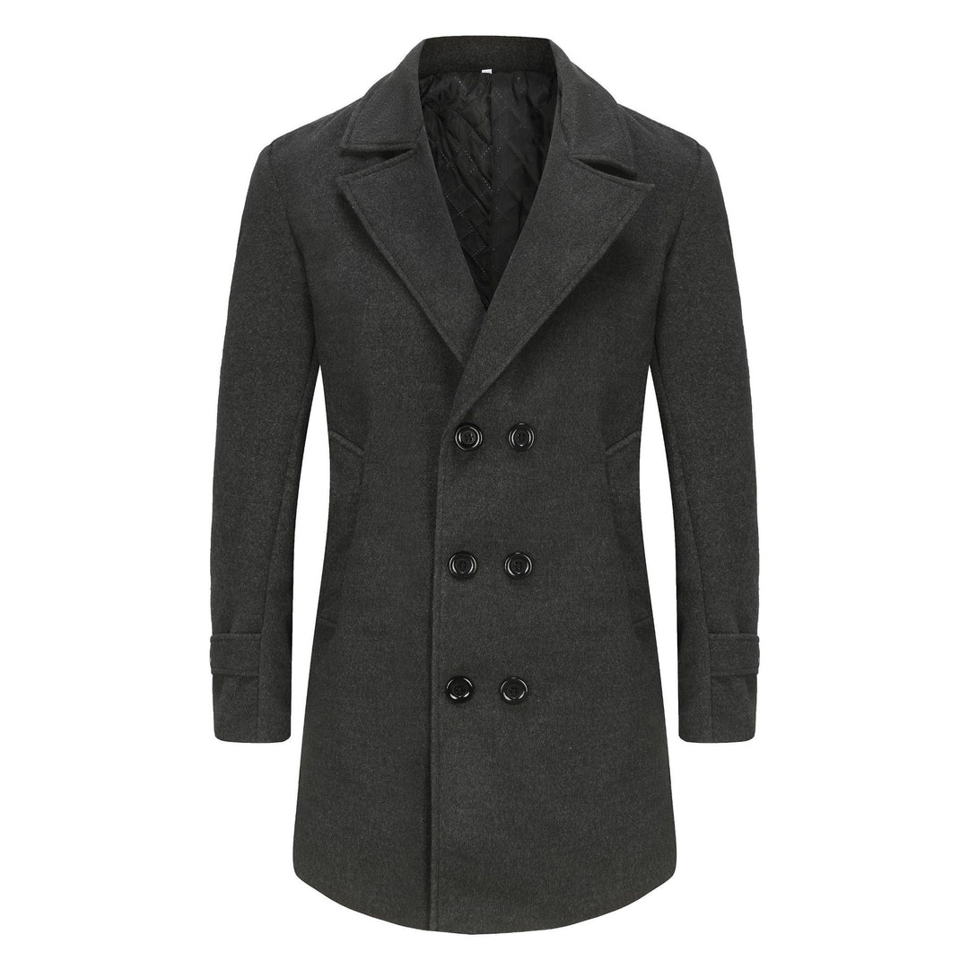 Men's Double-Breasted City Coat made of Wool Blend with Tailored Silhouette Mune Fashion