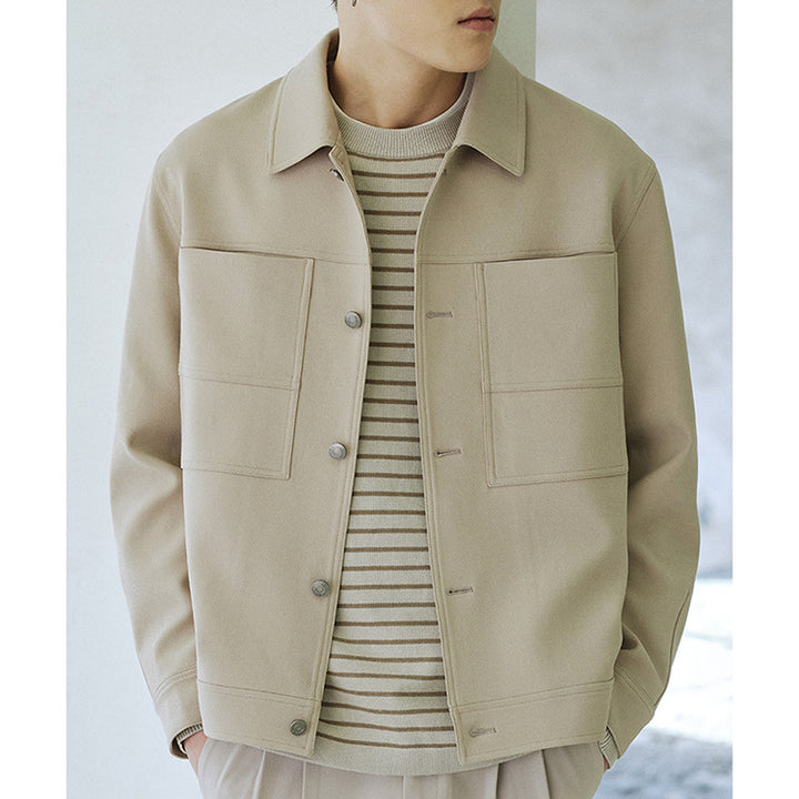 Men's Boxy Shirt Jacket with Large Patch Chest Pockets Mune Fashion