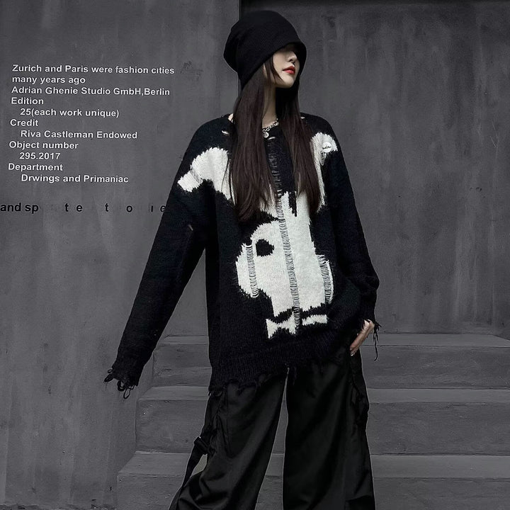 Women's Stylish Knit Sweater with Unique Design Mune Fashion