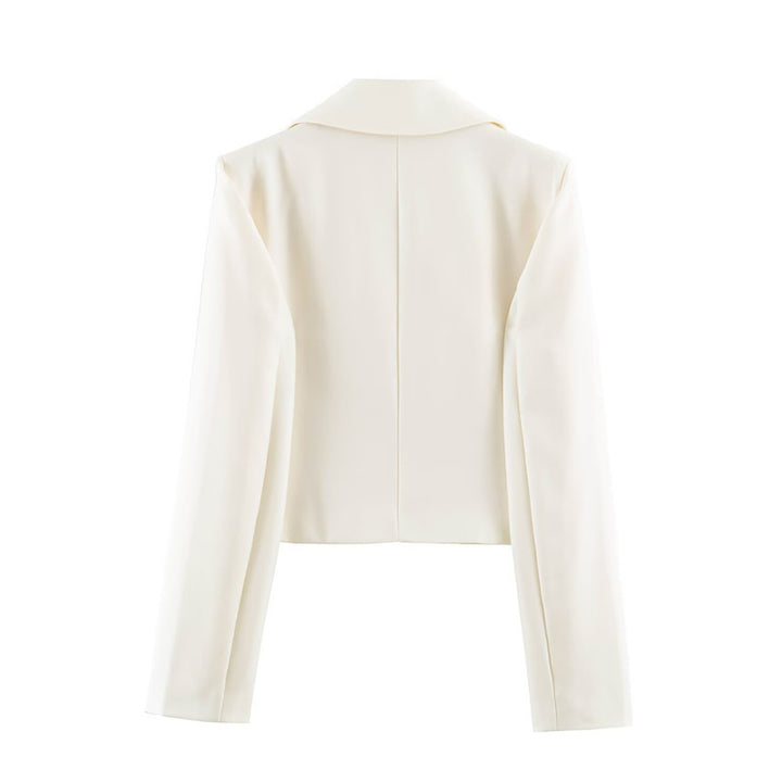 Women's short blazer with tailored silhouette and overlapping shawl collar Mune Fashion