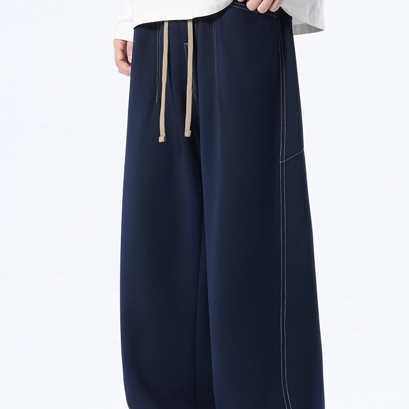 Men's Baggy Jogging Pants with Extra Long Drawstring and Contrast Stitching Mune Fashion