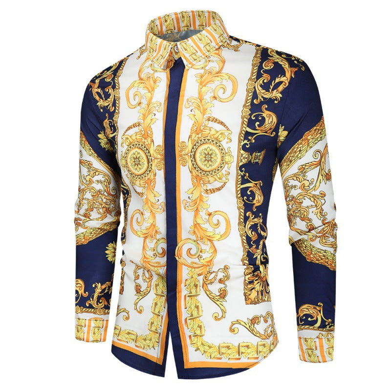 Men's Luxury Shirt with Impressive Baroque Pattern Mune
