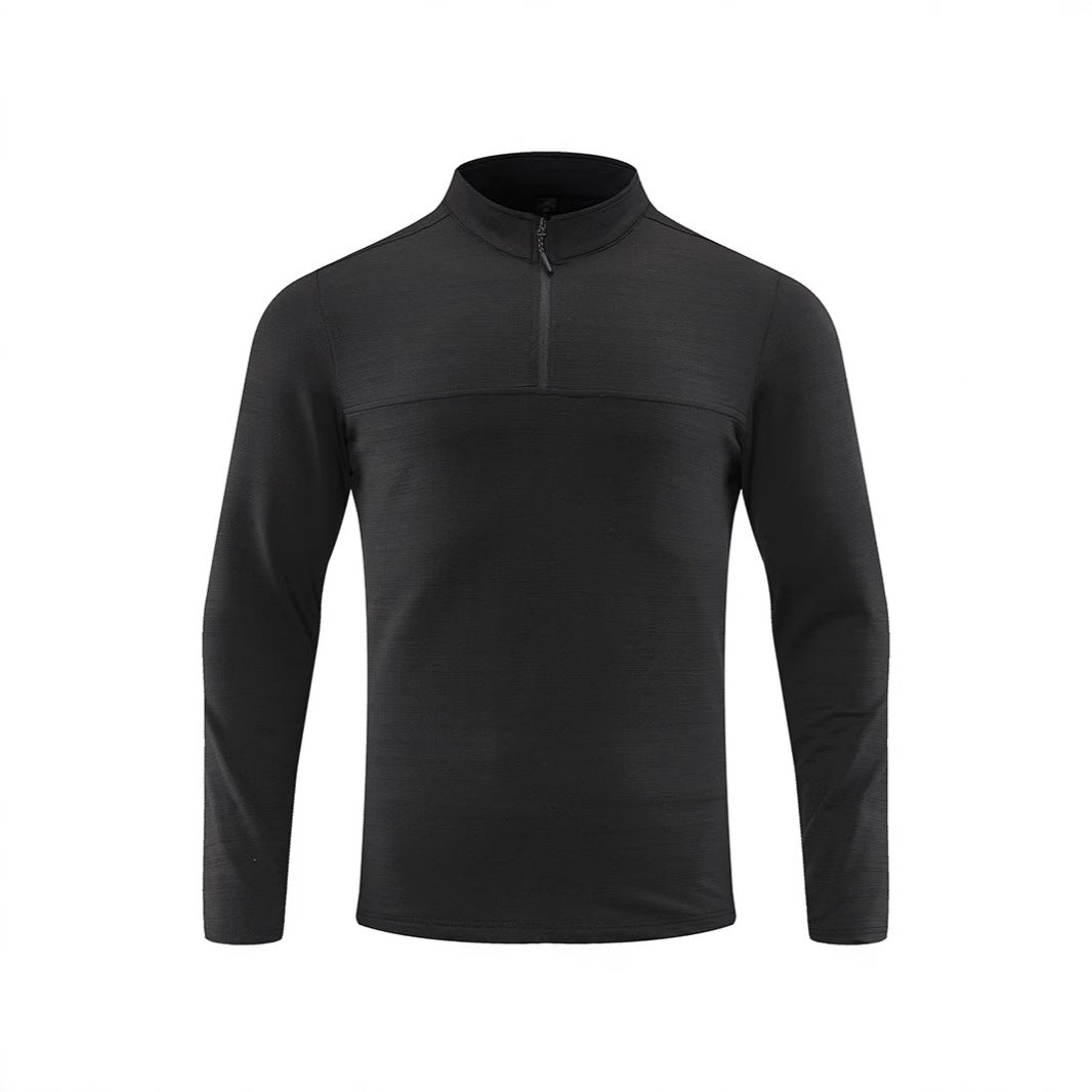 Men's Functional Half-Zip Long Sleeve Shirt with Stand-Up Collar and Breathable Stretch Material Mune Fashion