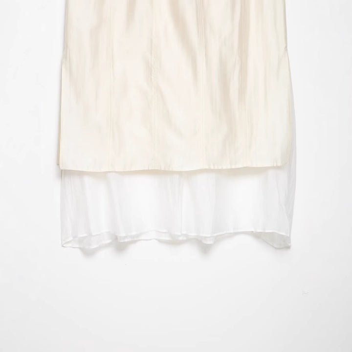 Women's midi skirt with chiffon ruffle and slight drape Mune Fashion