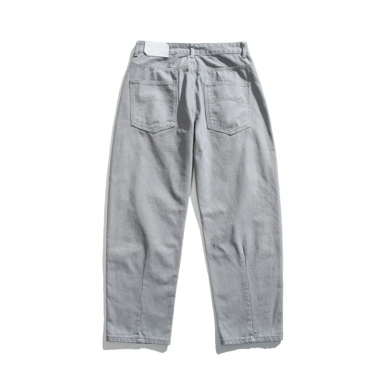 Men's Casual Relaxed-Fit Jeans with Decorative Stitching and Knee Inserts Mune Fashion