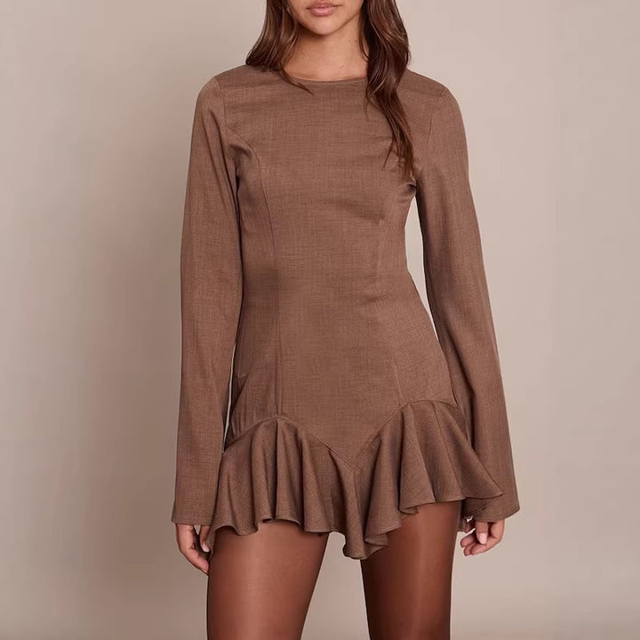 Women's Elegant Wrap Dress with Ruffled Hem Mune Fashion