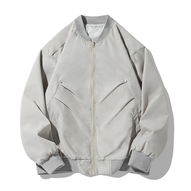 Unisex Oversized Bomber Jacket in Utility Look with Stand Collar and Concealed Flap Pockets Mune Fashion
