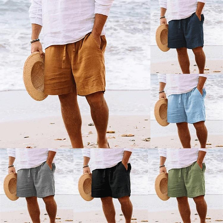 Men's casual travel Bermuda shorts with crinkle texture, adjustable drawstring, and large volume patch pockets Mune Fashion