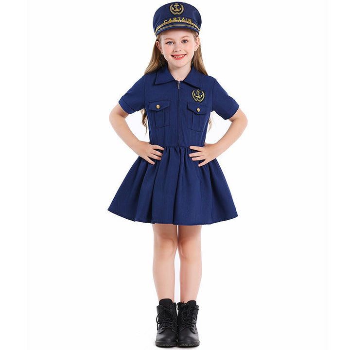 Girl Police Costume with Dress and Cap Mune Fashion