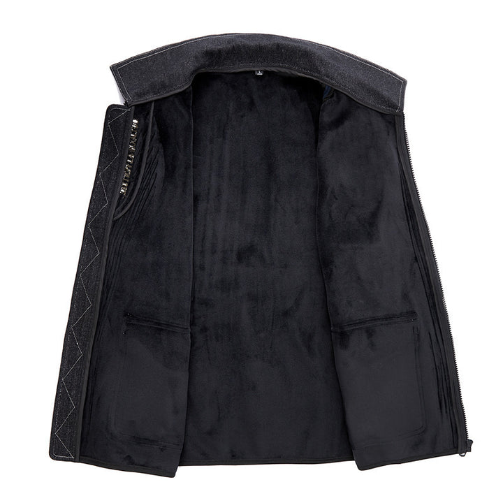 Men's fleece vest in utility look with shirt collar, zipper and flap pockets Mune Fashion